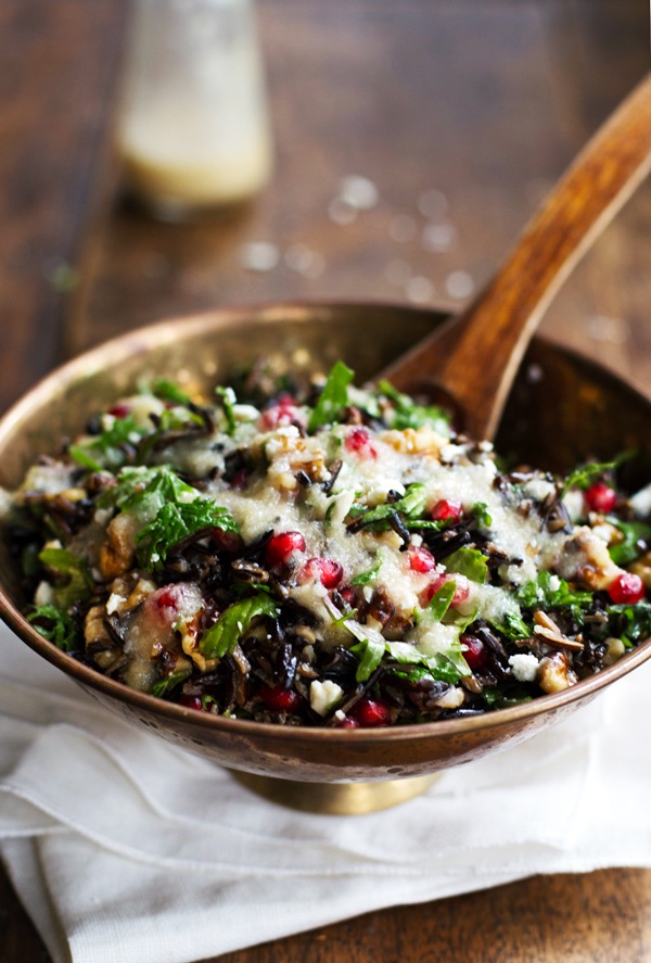 Winter Salad Ideas. Pomegranate, Walnut, Wild Rice Salad